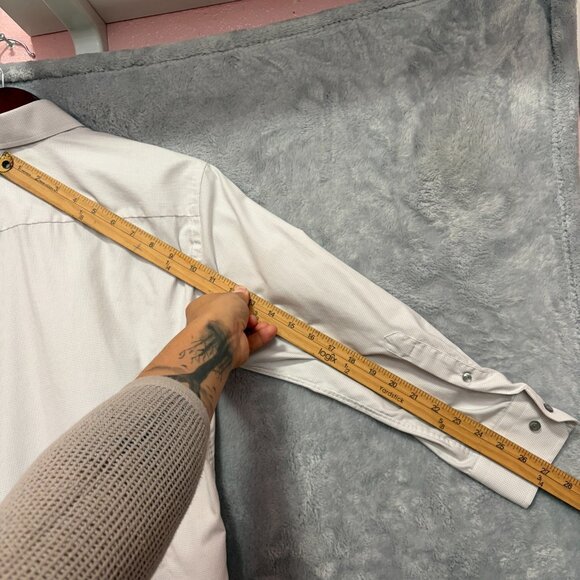 Eton Slim Fit Dress Shirt Mens 15 38 100% Cotton Micro Grid Check Business - Picture 9 of 13